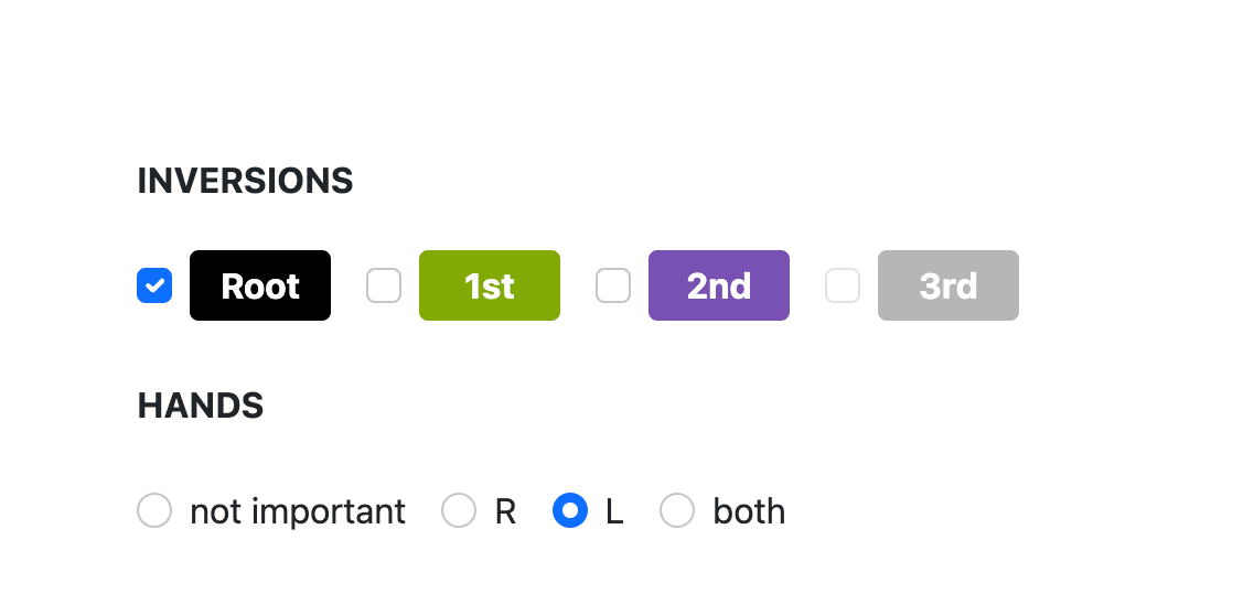 Chords in any inversion